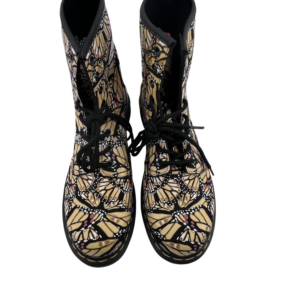 Dr. Martens 1460 Pascal Monarch Butterfly Boots Yellow Black 26735758 Womens 10 - Picture 3 of 9